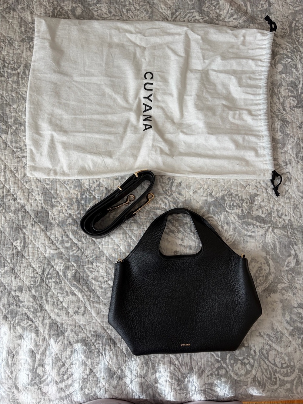 Cuyana Black Pebbled Leather Mini System Tote *NWT*